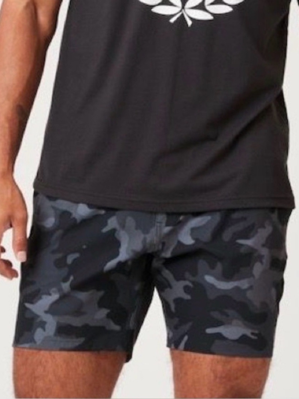 NWT Flint Park Men's Advantage Black & Gray Camo Unlined Athletic Shorts
